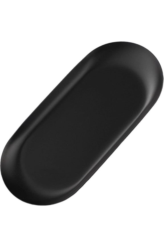 Cosmetic Storage Tray Oval Stainless Steel Storage Tray, Jewelry Cosmetic Candle Dessert Dish Manicure Nail Plate For Table Organizer