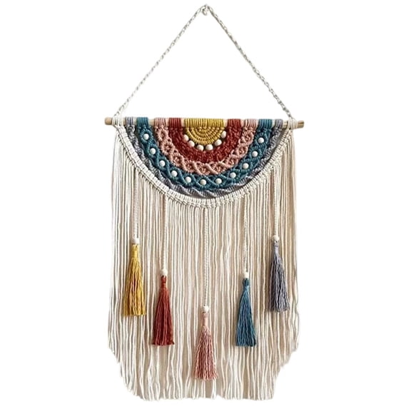 Vjnyvs Cotton Macrame Wall Hanging Tapestry Bohemian Chic Woven Wall Decor