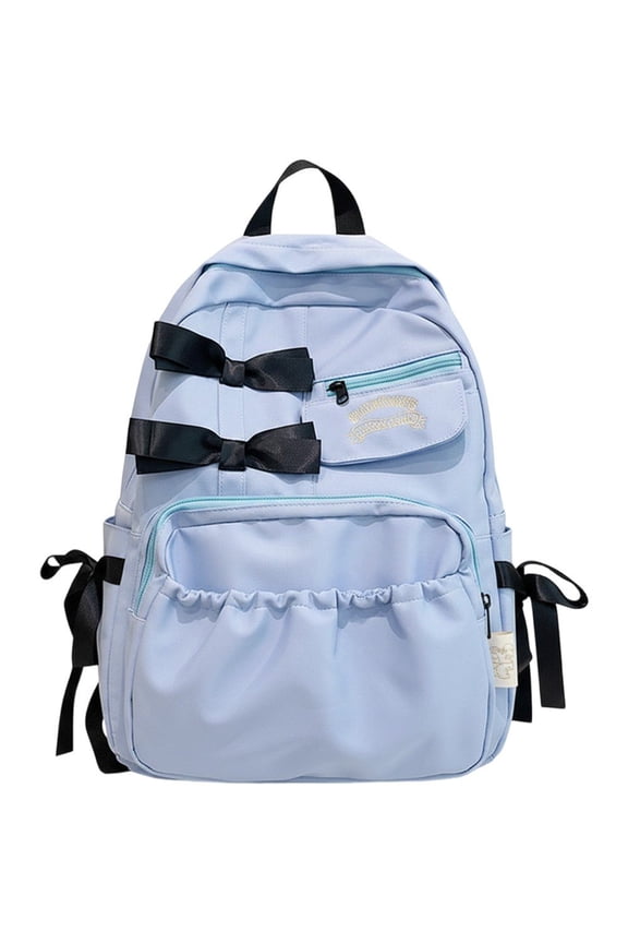 Cute Coquette Backpack Bow Tie Large Korean Travel Book Bag College Aesthetic Preppy Daypack for Women