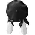 thumbnail image 1 of Vjnyvs Cute Plush Rabbit Ears Beret Hat Women's Beanie Beret Hat Warm Winter Bonnets Lolita Sweet Beret Hats, 1 of 7