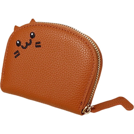 Vjnyvs Cute Wallets For Women Mini Cat Wallet Multi-Layer Leather Zipper Purse Cartoon Cat Coin Pouch Small Card Wallet PU Leather Coin Bag Card Holder