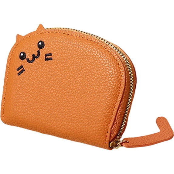 Vjnyvs Cute Wallets For Women Mini Cat Wallet Multi-Layer Leather Zipper Purse Cartoon Cat Coin Pouch Small Card Wallet PU Leather Coin Bag Card Holder