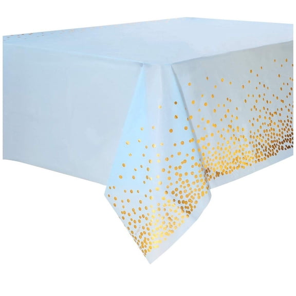 Vjnyvs Dotted Confetti Tablecloths Disposable Tables Cloths Rectangle Table Cover Waterproof Tablecloth for BabyShower Parties