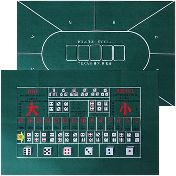 Vjnyvs Double Sided Poker Mat 60x90cm,Roll Up Roulette Tabletop Mat Roulette Tables Felt Layout Rectangle Las Vegas Style Green Table Top Mats For Poker Game Night