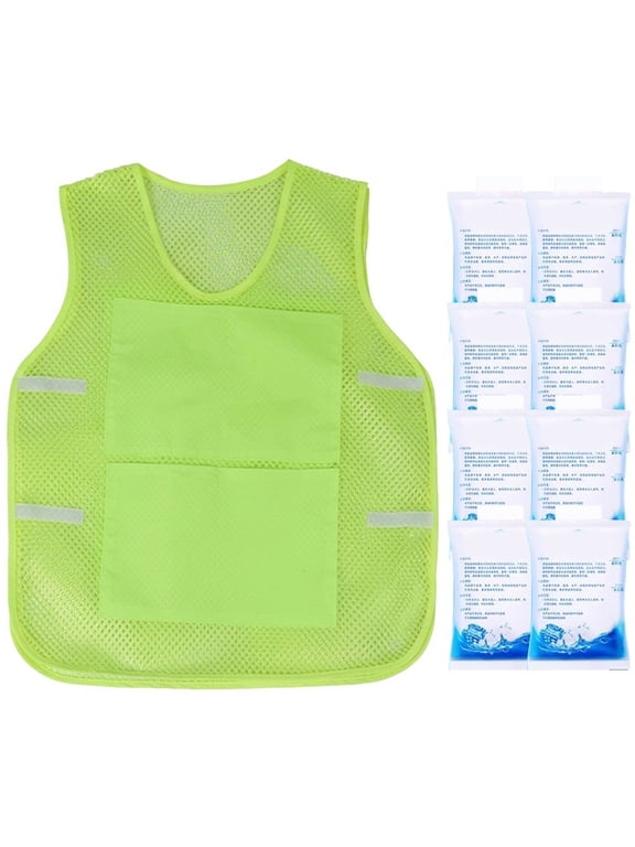 Evaporative Cooling Vest with 8 Ice Packs Summer Outdoor Work Cool Jacket