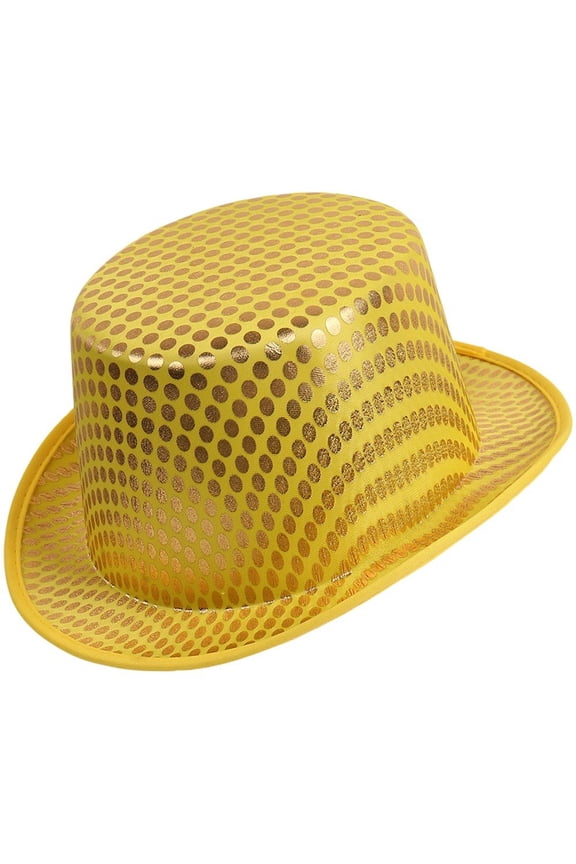 Fashion New Sequin Magic Hat Jazz Hat Polka Dot Decorated Hat Sequin Top Hat Adult Unisex Hats Masquerade Gangster Cap Novelty Hat Halloween Derby Hat