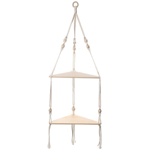Vjnyvs Floating Shelves Wood Stand Boho Home Decor Corner Shelf Living Room Bedroom Wall Hanging Decor Triangle Shelf Display Stand