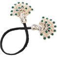 thumbnail image 1 of Vjnyvs Green Peacock Hair Curler Pearl Rhinestone Clip French Twist Bun Maker Accessory, 1 of 3
