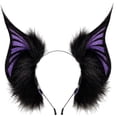 thumbnail image 1 of Vjnyvs Halloween Bat Ears Shape Headband Gothic Dark Wing Hair Hoop for Themed Party Events, 1 of 7