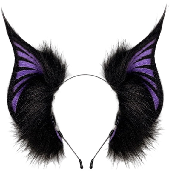 Vjnyvs Halloween Bat Ears Shape Headband Gothic Dark Wing Hair Hoop for Themed Party Events