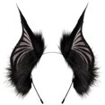 thumbnail image 1 of Vjnyvs Halloween Bat Ears Shape Headband Gothic Dark Wing Hair Hoop for Themed Party Events, 1 of 7