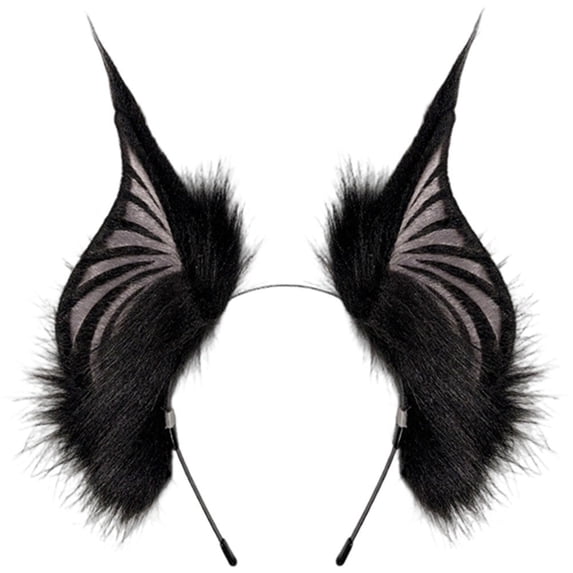 Vjnyvs Halloween Bat Ears Shape Headband Gothic Dark Wing Hair Hoop for Themed Party Events