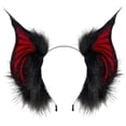 thumbnail image 1 of Vjnyvs Halloween Bat Ears Shape Headband Gothic Dark Wing Hair Hoop for Themed Party Events, 1 of 7