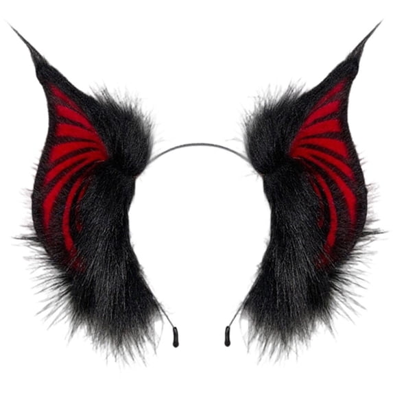 Vjnyvs Halloween Bat Ears Shape Headband Gothic Dark Wing Hair Hoop for Themed Party Events