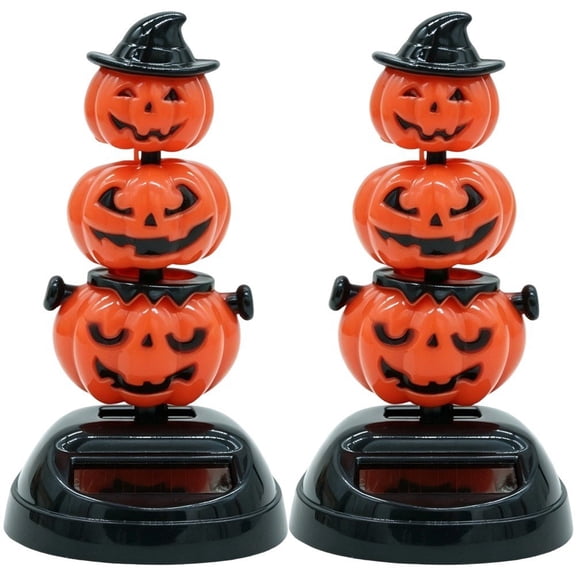 Vjnyvs Halloween Solar Ghost Pumpkin Car Dashboard Decoration 2 Pcs, 2x2x4 In, ABS