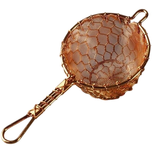 Vjnyvs Hand-Woven Pure Copper Tea Strainer, Japanese Fine Mesh Loose Tea Filter for Home