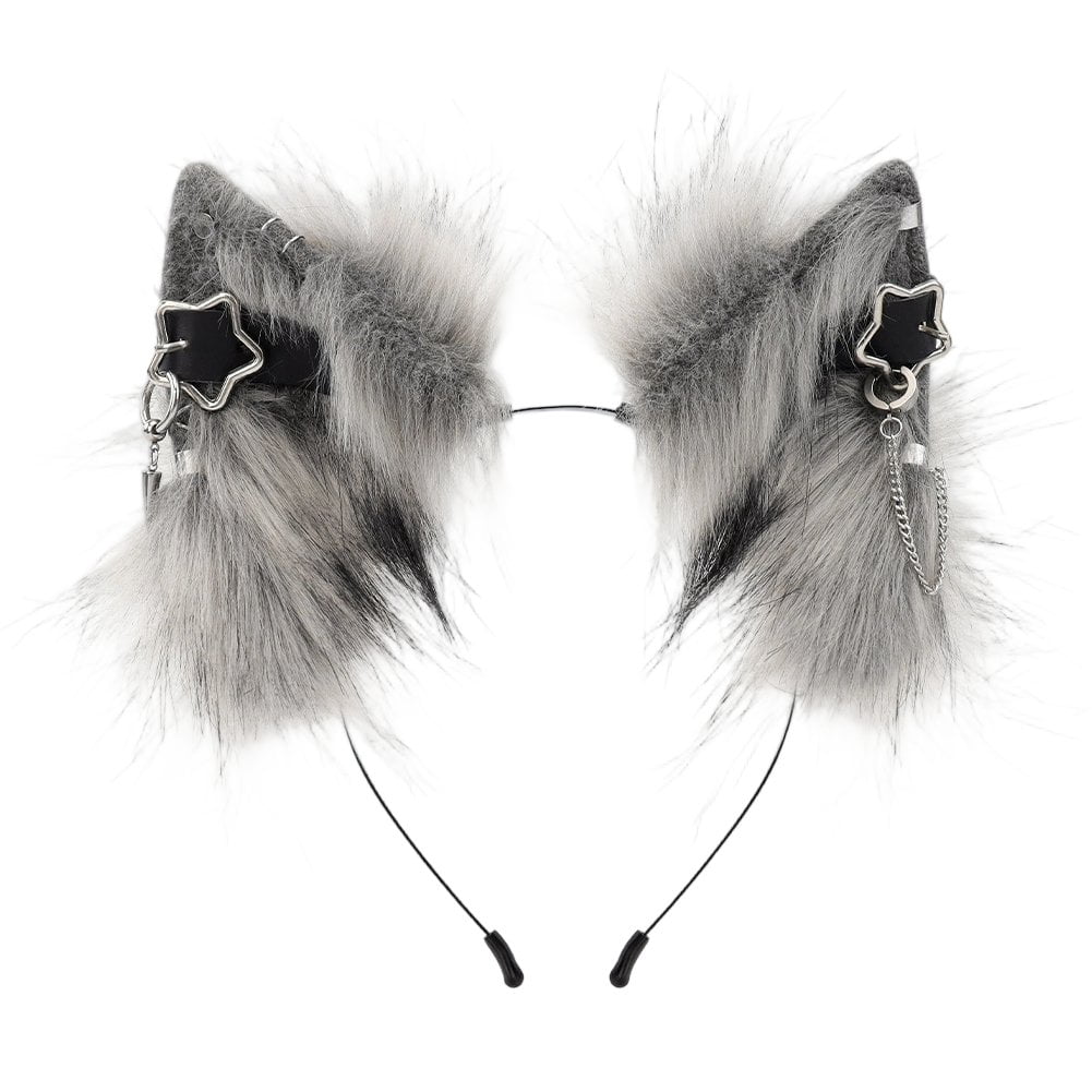Handmade Hoop Vjnyvs Handmade Plush Cat Ear Headband, Fluffy Animal Ear Hair Hoop for ...