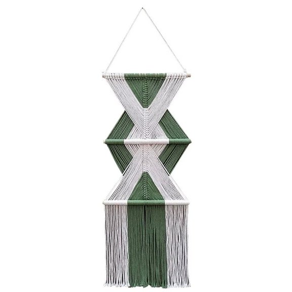 Vjnyvs Handwoven Triangle Macrame Wall Hanging Tassel Tapestry Boho Backdrop Decor
