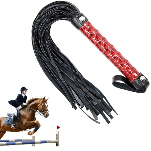 Vjnyvs Horse Riding Whip, Riding Crop For Horses, Braided PU Leather Riding Whips for Outdoor Training Racing Practice Equestrian