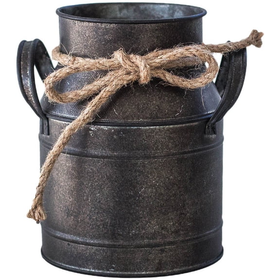 Vjnyvs Iron Art Vase Metal Retro Flower Tin Farmhouse Pitcher Vase Metal Milk Jug for Flowers Desktop Ornament Home Decor