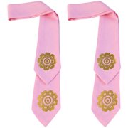 Vjnyvs Korean Hanbok Hairband Pink Flower Ribbon Headpiece 2 Pcs, 31 In