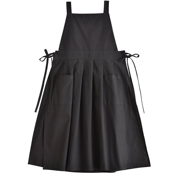 Vjnyvs Long Korean Style Cooking Apron with Pockets, Adjustable Women’s Baking Apron for Coffee House