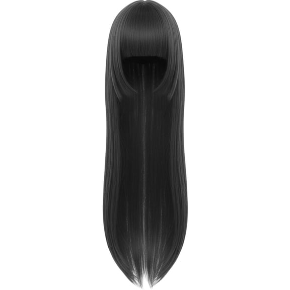Vjnyvs Long Straight Wig for Women Layered Princess Cut Wigs with Bangs Natural Looking Heat Resistant Synthetic Full Wig for Daily Use