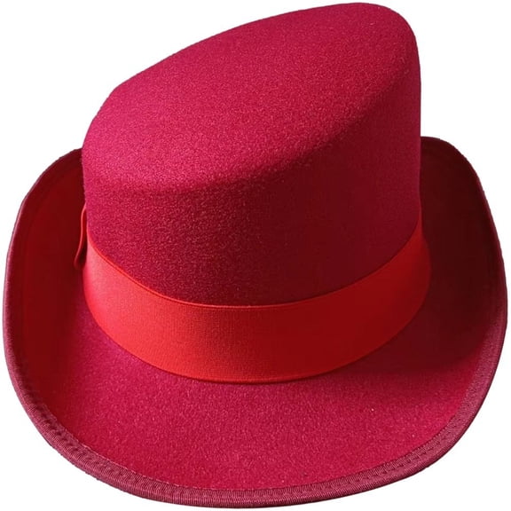 Vjnyvs Men's Fedora Hat Beveled Hat Magic Hat with Bow Tie Top Hat Party Hat Steam Punk Magic Hat Headwear for Party