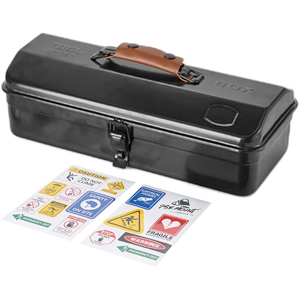 Vjnyvs Metal Tool Box, Multifunction Iron Toolbox, Portable Tool Box with Stickers Repair Tool Storage Box Container with Metal Latch for Tool Storage