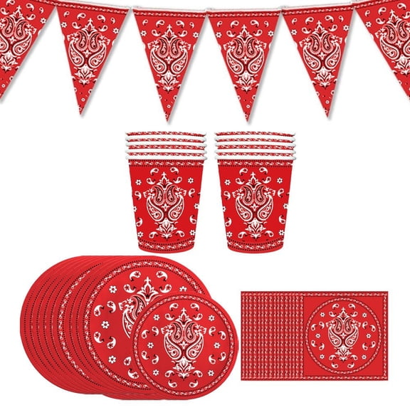 Vjnyvs Mexican Cowboy Party Tableware Set Wild West Disposable Plates Cups Napkins