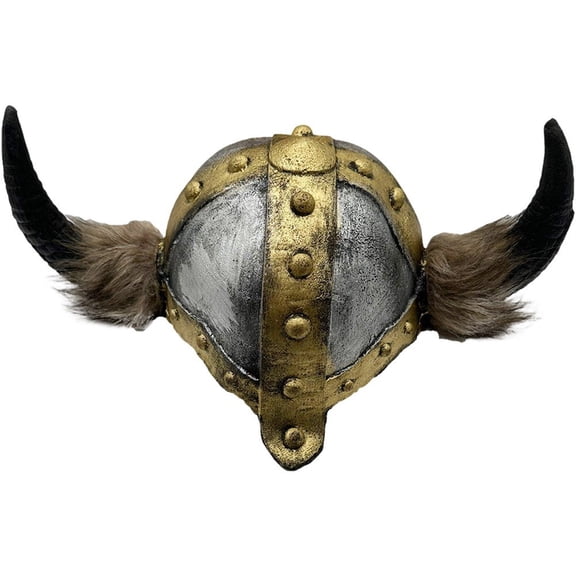 Vjnyvs Middle Ages Medieval Hat Viking Age Horned Viking Helmet Berserker Soldier Warrior Hat Sallet Adult for Halloween