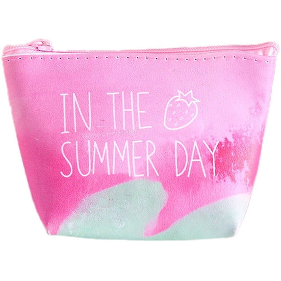 Vjnyvs Mini PU Coin Purse Pouch Cute Strawberry Mini Wallet Zipper Wallets Coin Purse Pouch Storage Key Bag for Credit Card ID Card Lipstick