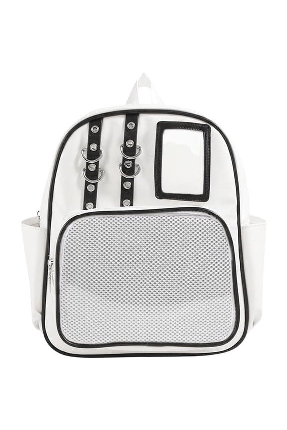 Mini Transparent Backpack Pin Display Bags Lolita Shoulder Bag with Clear Window Casual Rucksack for Work Travel Sports