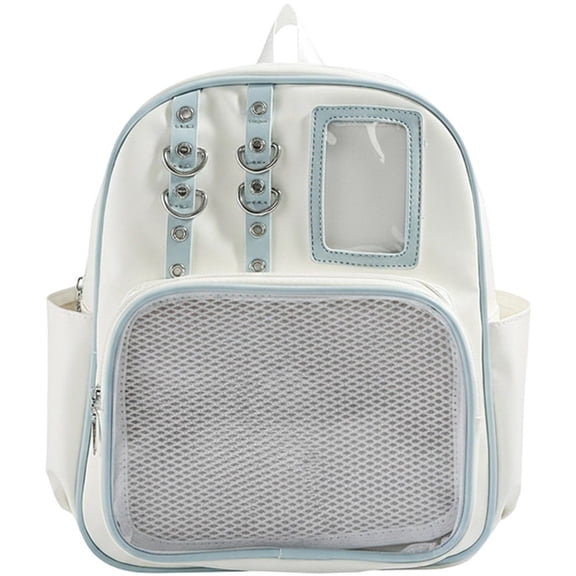 Vjnyvs Mini Transparent Backpack Pin Display Bags Lolita Shoulder Bag with Clear Window Casual Rucksack for Work Travel Sports