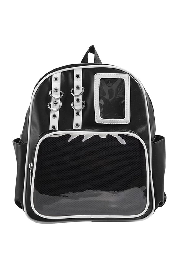 Mini Transparent Backpack Pin Display Bags Lolita Shoulder Bag with Clear Window Casual Rucksack for Work Travel Sports