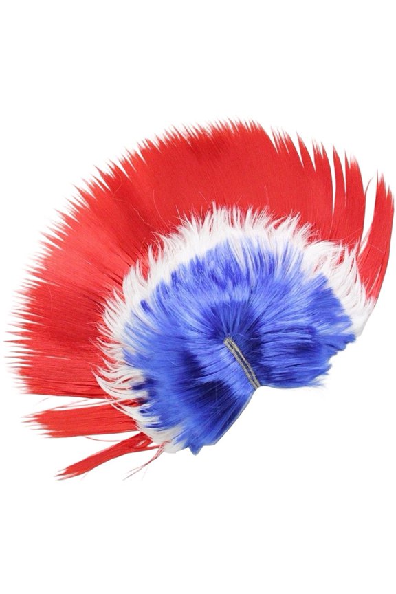 Mohawk Wig, France Flag Afro Wig Headgear, Mohican Rooster Rainbow Wig Party Accessories for Sporting Events Outfit