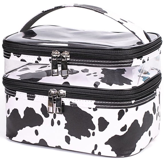 Vjnyvs Multifunction Double Transparent Cosmetic Bag Women Make Up Case Big Capacity Travel Organizer Toiletry Beauty Storage