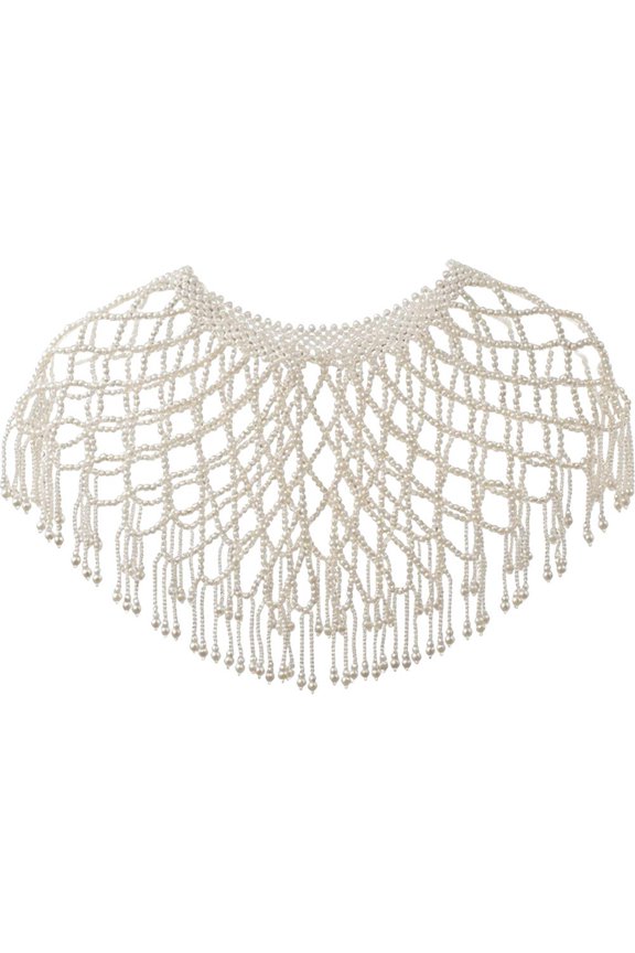 Pearls Detailing Multilayer Shawl for Women Special Occasions Bridal Party Accessories Formal Occasion Shoulder Drape