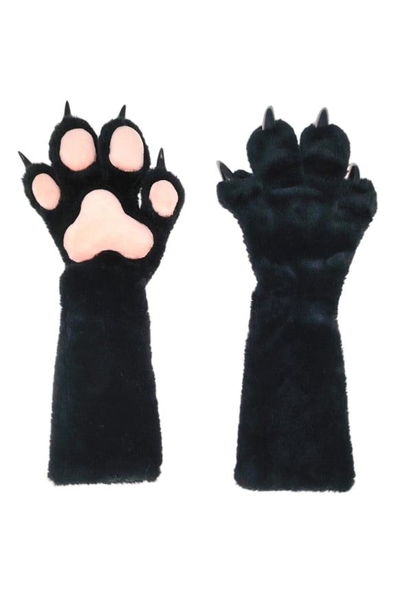 Plush Animal Paw Gloves, Furry Fursuit Mittens Gift for Party& Daily Wear