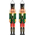 thumbnail image 1 of Vjnyvs Polyester Green Christmas Nutcracker Soldier Door Banner 2-Pack Holiday Front Porch Hanging Decor, 1 of 7