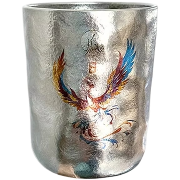 Vjnyvs Portable Titanium Mug Dragon Pattern Coffee Cup Titanium Beer Cup Lightweight Cold Drinking Cup for Home Camping Travel