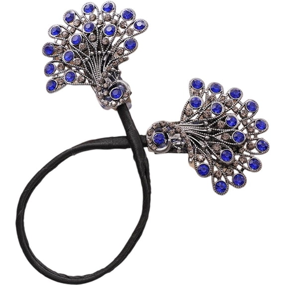 Vjnyvs Purple Peacock Hair Curler Pearl Rhinestone French Twist Bun Styling Clip