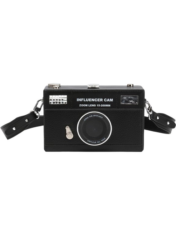 Retro Camera Shaped Crossbody Bag PU Camera Shoulder Bag Unisex Fashion Square Box Commuting Handbag Purse for Women