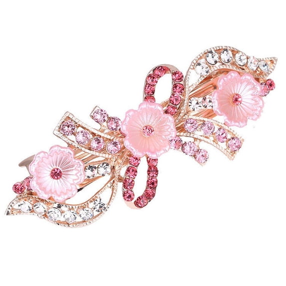 Vjnyvs Rhinestone Pearl Hair Clips, Metal Hair Clips Antique Crystal Barrette Women's Hair Accessories for Bridal Wedding