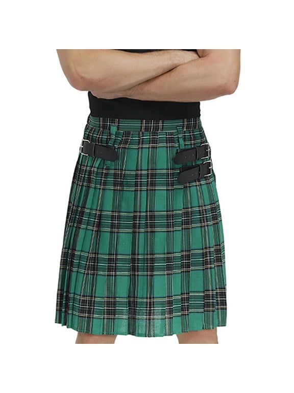 Scottish Plaid Kilt Scottish Pleated Tartan Skirt Kilts Clothing Traditional Skirt for Men