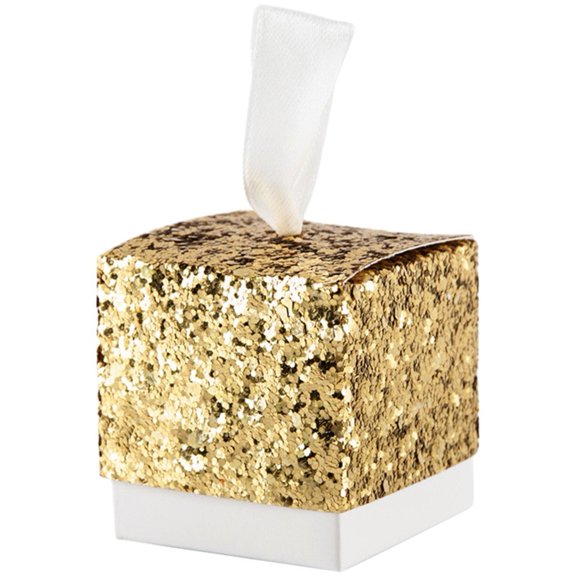 Vjnyvs Sparkle Sequin Paper Candy Box 50Pcs/Set Sweet Wedding Favour Boxes Glitter Party Gift Box Creative Wedding Candy Box Supplies