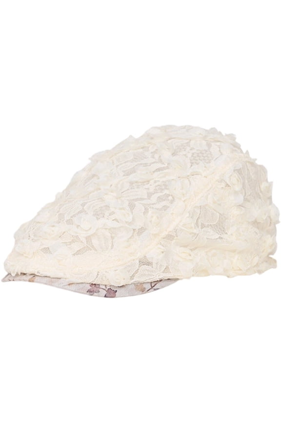 Spring Summer Lace Mesh Cap Vintage Floral Artist Painter Beret Hat Breathable Beret Hat Elegant Ladies French Beret Hat