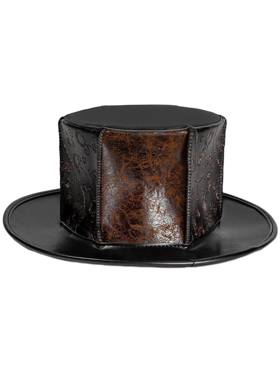 Steampunk Top Hat Vintage Hat Medieval Steampunk Witch Magic Gothic Men Leather Hat Halloween Headgear