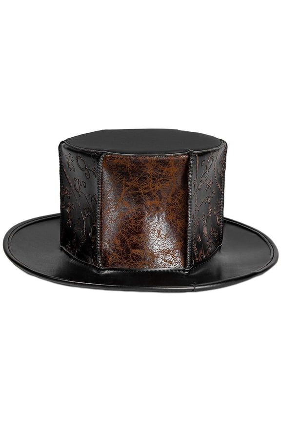 Steampunk Top Hat Vintage Hat Medieval Steampunk Witch Magic Gothic Men Leather Hat Halloween Headgear