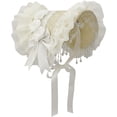 thumbnail image 1 of Vjnyvs Sweet Lolita Hat with Tassels and Lace Decor Victorian Hat Self-Tied Headscarf for Tea Party Accessories, 1 of 7